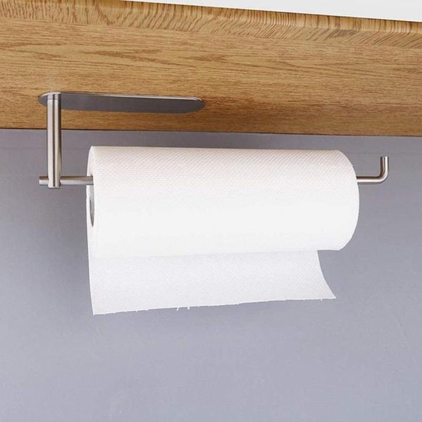 

toilet paper holders 13ma self-adhesive under cabinet roll rack towel holder tissue hanger storage for bathroom kitchen