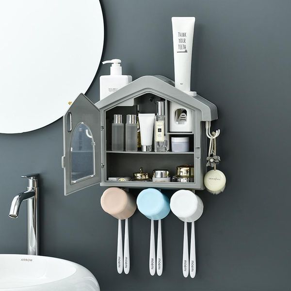 

toothbrush holders creative dust-proof holder waterproof toothpaste cosmetics storage bathroom automatic home dispenser