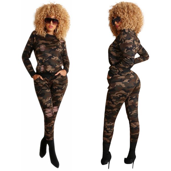 

women's tracksuits camouflage tracksuit women two piece set autumn clothes long sleeve pullover and pants sports jogging suit, Gray