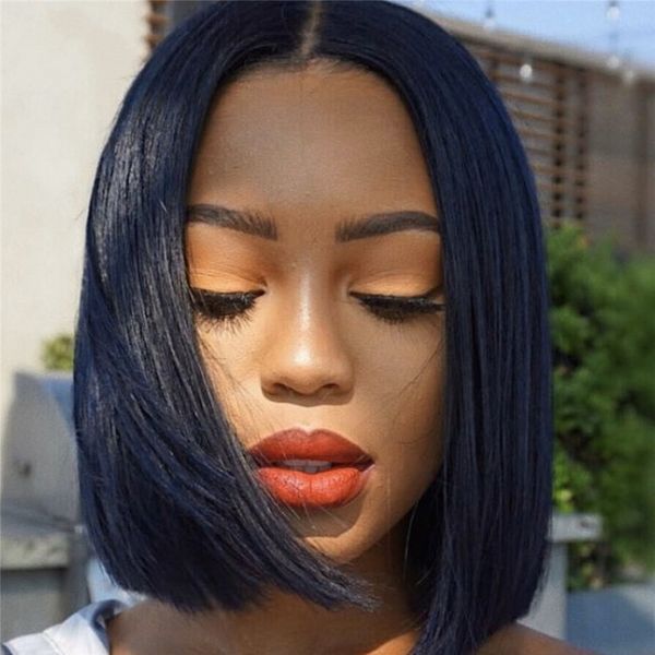 

peruvian straight u part wigs for women remy human hair short bob wig natural color 150% density, Black;brown