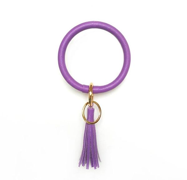 

bangle keychain tassel bracelet keyring bohemia key ring holder women girls fashion jewelry leopard flower solid, Red;brown