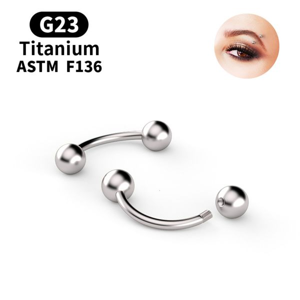 

titanium steel titanium puncture jewelry ball curved rod eyebrow nipple