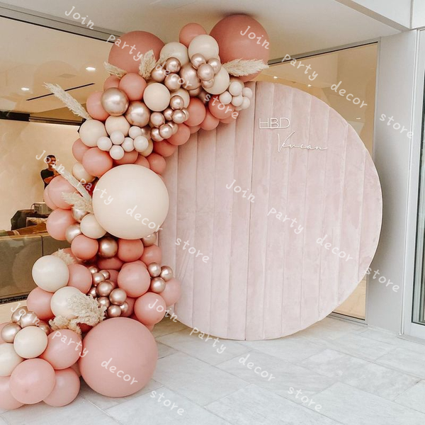 

balloons garland kit arch diy retro cream peach dusty pink baby shower gender reveal birthday party wedding kid toys decoration