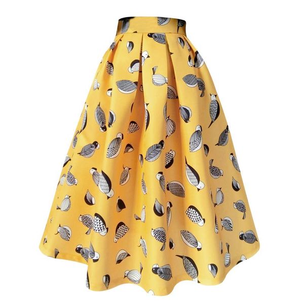 

skirts women fashion elegant umbrella skirt middle long yellow color, Black