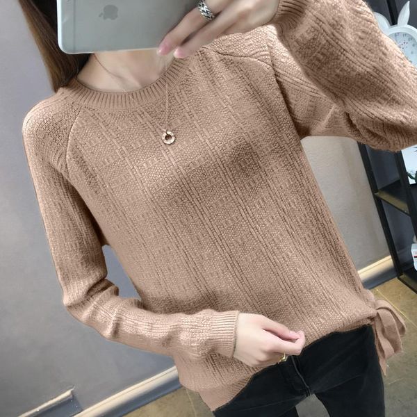 

women's sweaters mazefeng women knitting sweater long sleeves o-neck collar female short casual solid fashion thin pullover ladies wint, White;black