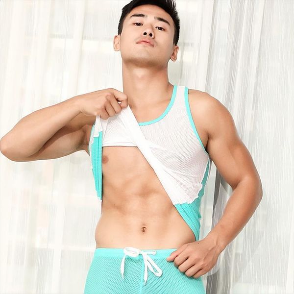 

ice silk tank men bodybuilding mens clothing fitness sleeveless gyms vests mesh singlets muscle, White;black