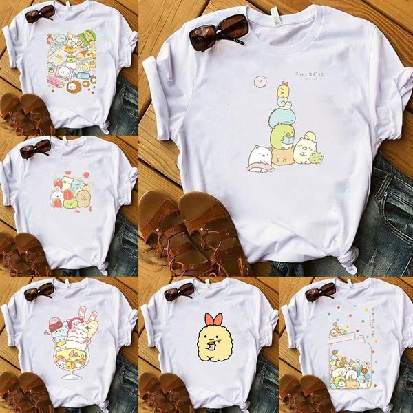 

women's t-shirt sumikko gurashi babay print on it girl street ubiquitous round collar t-shi, White