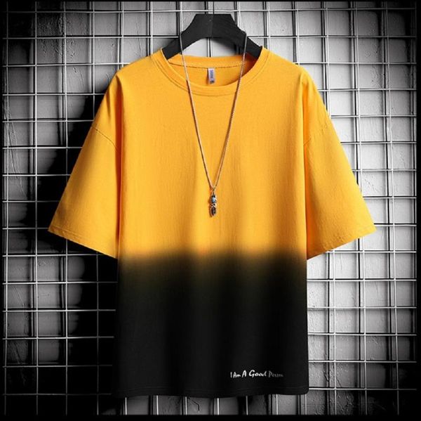 

men's t-shirts summer mens brand casual short-sleeved o-neck t-shirt men simple tie-dye loose harajuku punk tees shirts clothing, White;black