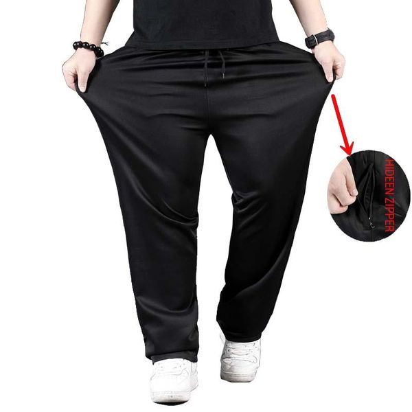 

men's pants spring summer sweat men hip fashion plus size clothing straight loose baggy sweatpants joggers streetwear trousers, Black