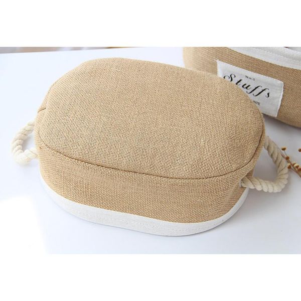 

storage baskets jute basket fabric sundries with rope handle portable deskorganizer 3 shapes 2 sizes dfk889