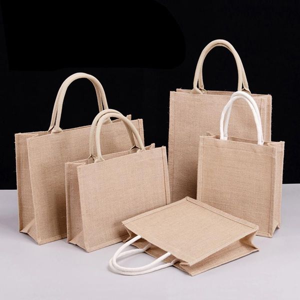 

storage bags female handbag multipurpose solid single-shoulder bag sundries holders beige jute tote