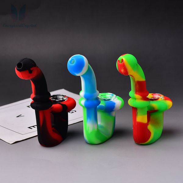 Pipa ad acqua per tabacco da fumo da 5,5 pollici Rainbow Charlotte Narghilè morbido in silicone