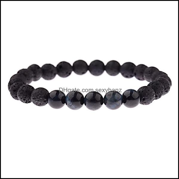 

jewelry beaded, strands douvei fashion men blue&black lava stone bracelets bangles 8mm stones charm chakra white bead bracelet women pseras