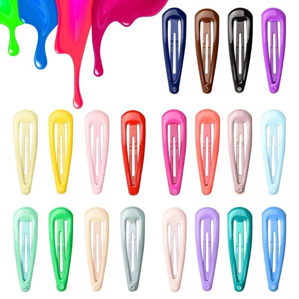 

10pcs/set korean paint dripping oil kids bb clip girls hair clips candy color water drop children hairpin accessories, Slivery;white