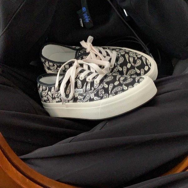 

2021 women's sports harajuku canvas platform shoes sneakers flat rubber sole casual vulcanize running trainers athletic tennis y0907, Black
