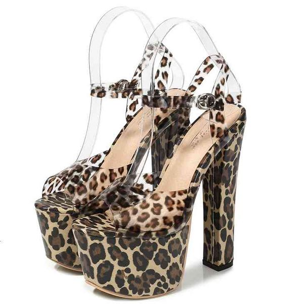 

dress shoes women sandals pumps summer fashion peep toe high heels females narrow band thick leopard party ladies g0047 hfyn, Black