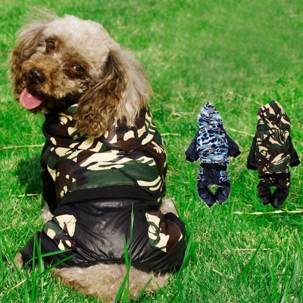 

dog apparel 1pc thickened warm pet dogs four legs down coats for winter puppy camouflage hoodie coat jackets clothes