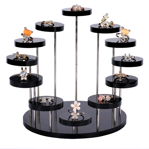 

hooks & rails multi-layer acrylic ring display stand earring jewelry holder rack gemstone showcase mini anime action figure storage shelf