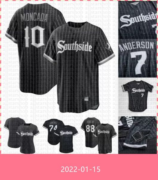 

yoan moncada tim anderson baseball jersey 2021 city connect luis robert eloy jimenez aaron bummer nick madrigal jose abreu yermin mercedes j, Blue;black