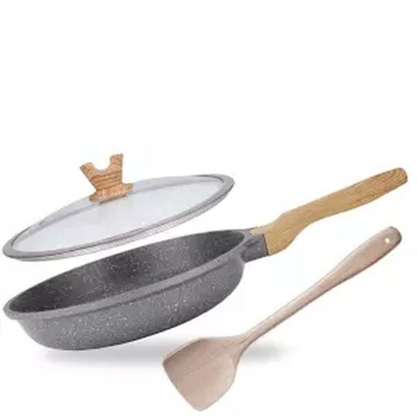 

wok non-stick pan no smoke flat-bottom cooking pot household frying induction cast iron pans