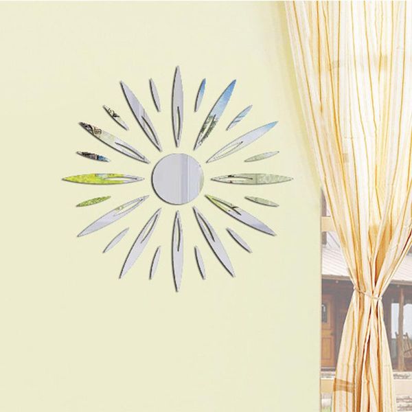 

wall stickers romantic home decoration pvc mirror decorative 50*50cm sunflower sticker decor