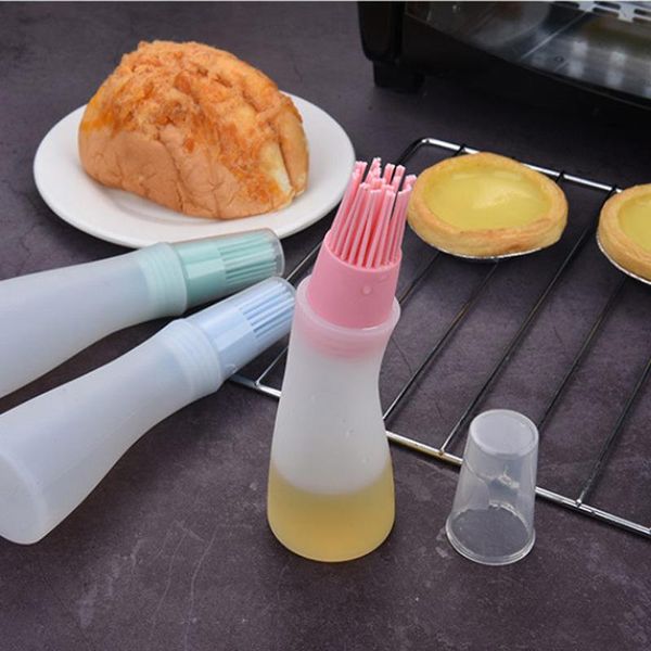 

tools & accessories 1 pcs portable silicone bottle with brush grill oil brushes liquid pastry baking bbq for kitchen helper