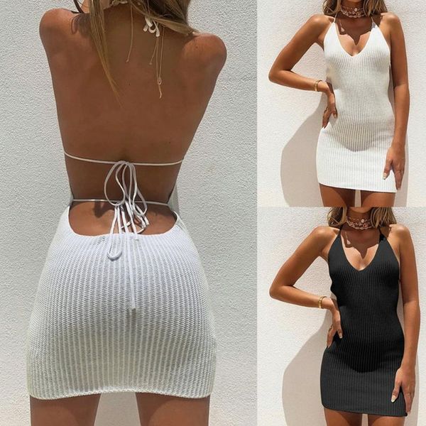 

white dress women spaghetti strap dresses female high waist sheath club short summer 2021 mini sleeveless vestido d30 casual, Black;gray