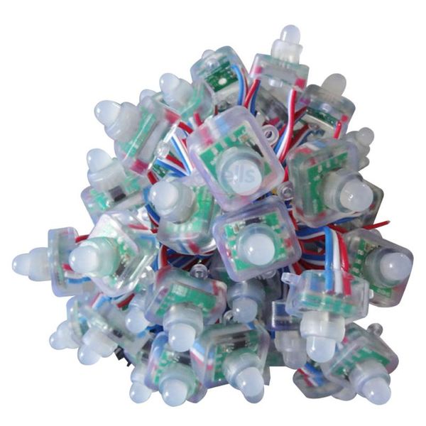 

50pcs ws2811 2811 square full color 12mm diffused rgb led 5v dc waterproof modules