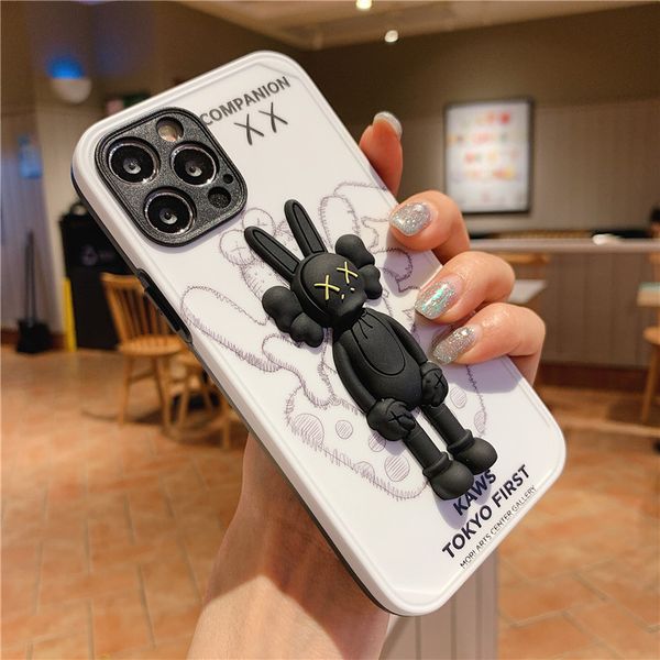 

for apple 12 pro max cute iphone 11 lens all-inclusive xs mobile phone case xr stereo 8p cases pink or white kaw cartoon shell