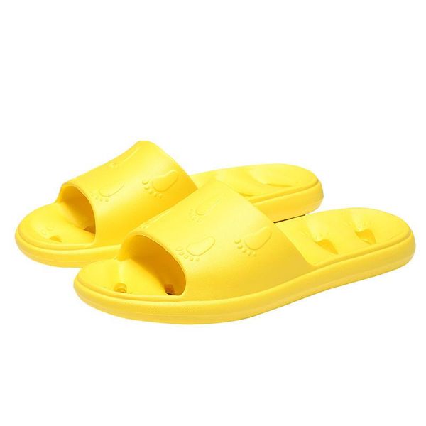 

slippers eva integrated soft-soled sandals hollow breathable non-slip deodorant household shoes solid color couple beach, Black