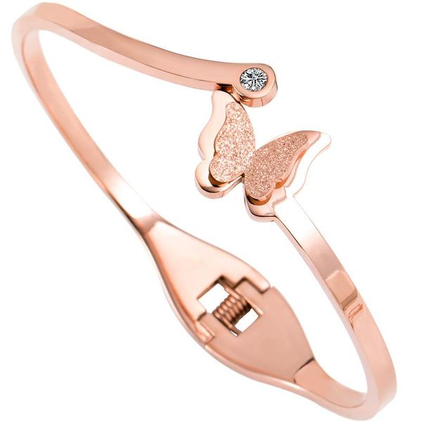 

bangle stainless steel butterfly for women open cuff bangles jewelry, Black