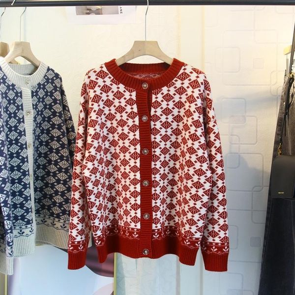 

women's knits & tees vintage sweater cardigan 2021 korean spring dress loose lazy wind long sleeve coat, White