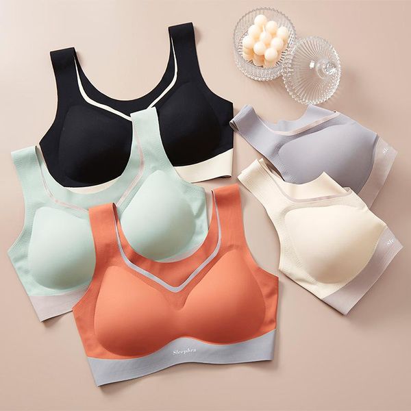 

bras 3-pcs set women's underwear seamless bra beautiful back breathable thin bralette female sports brassieres comfortable top, Red;black