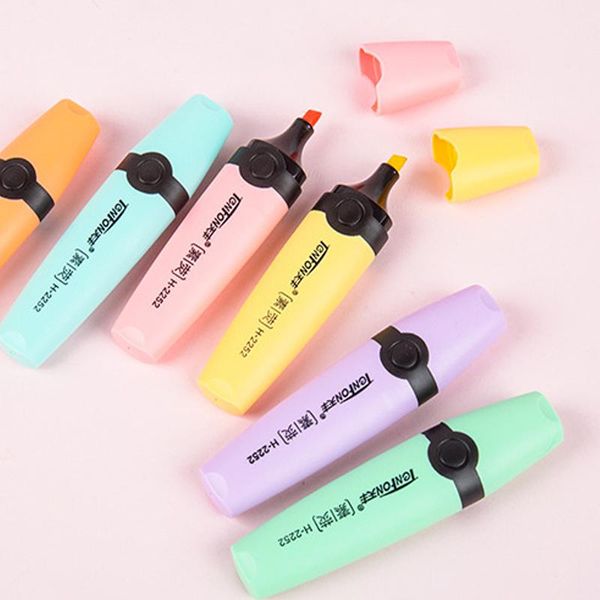 

highlighters 6pcs creative high capacity mini highlighter hand account pen child gift marker office&school supplies wholesale, Black;red