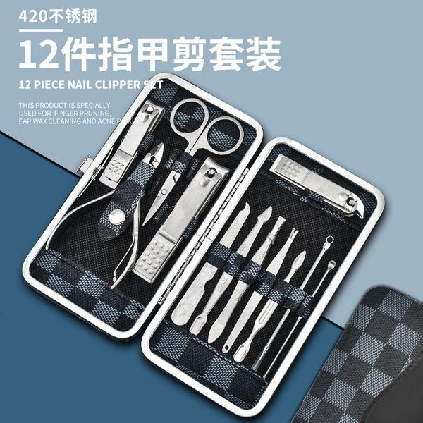 

stainless steel 12 pieces decoration enhancement tool set nail clipper
