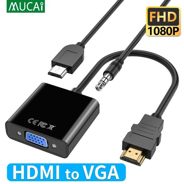 

audio cables & connectors mucai 1080p -compatible to vga cable converter male famale adapter digital analog for lappc tv ps4