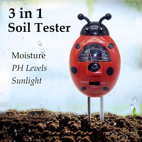 

portable 3 in 1soil ph meter soil moisture light measurement fruits flowers vegetables shrubs test instrument meters