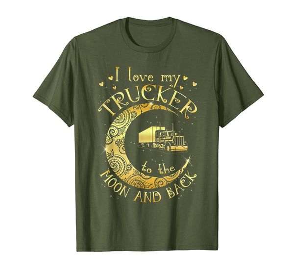 

i love my trucker to the moon and back tshirt, White;black