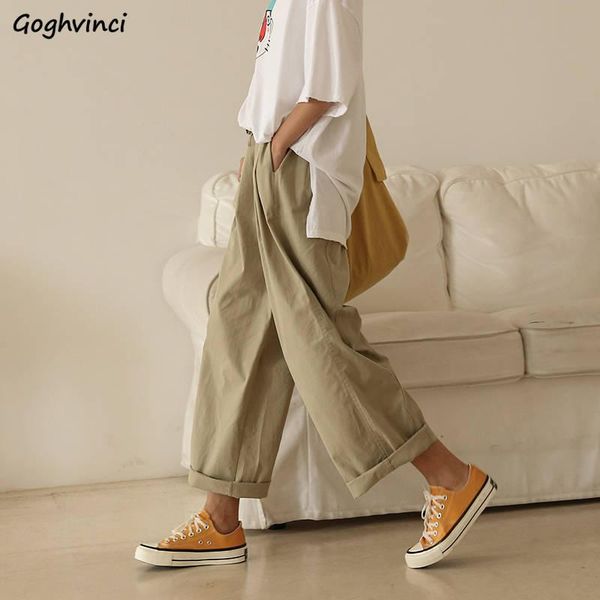 

women's pants & capris summer women all-match wide leg casual loose korean style harajuku trousers design for students chic elastic wai, Black;white