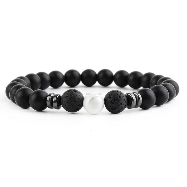 

yoga chakra strands bracelet lava rock oil perfume diffuser beads bracelets bangle cuff women men fashion jewelry will and sandy, Black