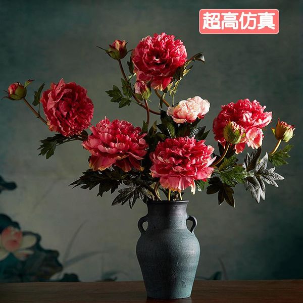 

decorative flowers & wreaths chinese style peony simulation of artificial the ground vase fall decorations for home wedding table decoration