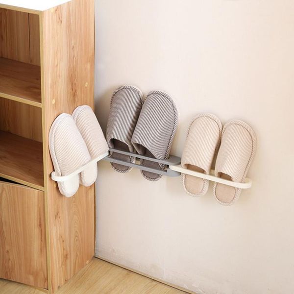 

clothing & wardrobe storage punch-wall mount shoes hanger extensible multi-functional foldable rack for home a