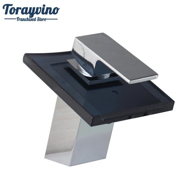 

bathroom sink faucets torayvino mixer basin faucet torneira de banheiro black glass waterfall square tap chrome taps