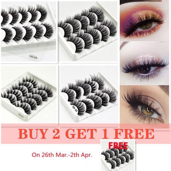 

3/5 pairs natural false eyelashes fake lashes long makeup 3d mink extension eyelash beauty maquillaje1