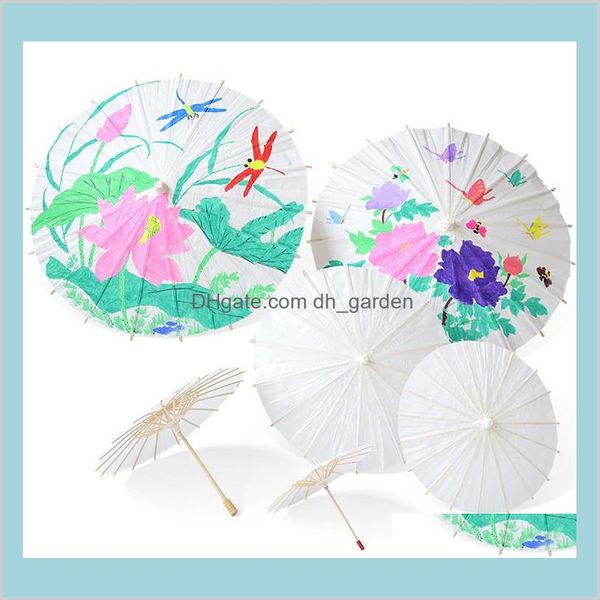 Diversos domésticos Casa Jardim Nupcial Parasóis Branco Livro Chinês Mini Craft Guarda-chuva 4 Diâmetro 20 30 40 60cm guarda-chuvas de casamento para