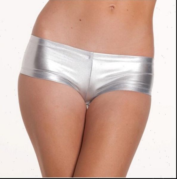 

pole dancing club show women shorts clothing patent leather boxer, White;black