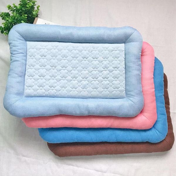 

pet cooling mat linen non-slip washable recyclable universal summer kennels & pens