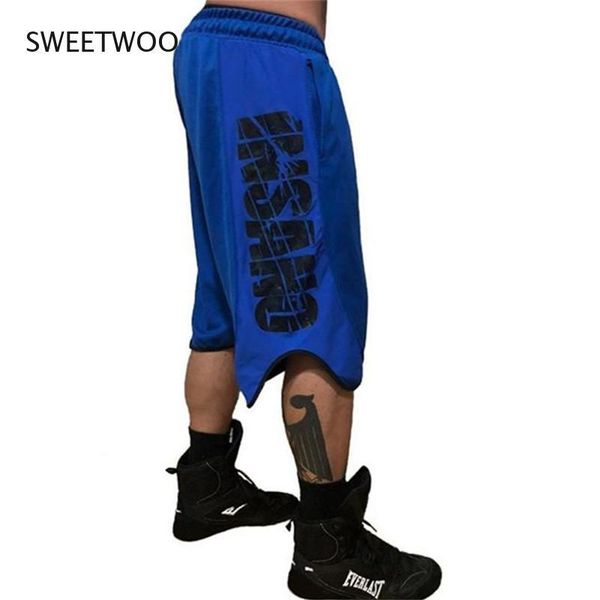 

men mesh shorts men's loose trousers fitness bodybuilding jogger mens sweatpants workout gym clothing, White;black