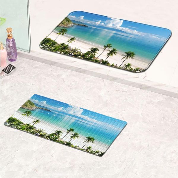 

shower mat suction nature scenery pattern non-slip rugs 3d carpet bath set floor foot pvc bathroom rug luxury mats