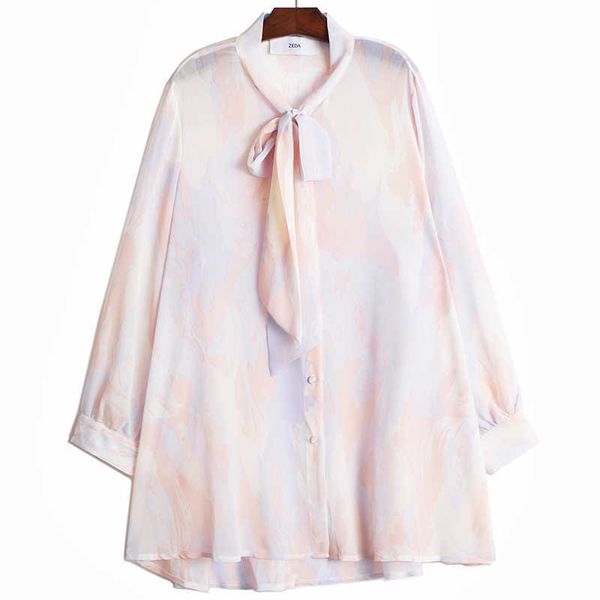 

vanovich fashion women shirts wild casual chiffon long sleeve korean style sunscreen summer clothing 210615, White